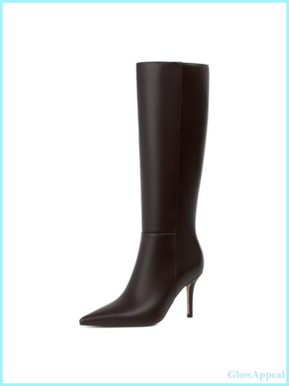 Faux Leather Knee High Boots Stiletto Heel Pointed Toe Tall Boots